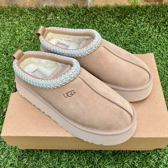UGG Tazz platform slipper sand beige teal - Picture 3 of 10